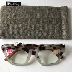 New Take a Bow Peepers Progressive blue light filter readers +1.50 & case